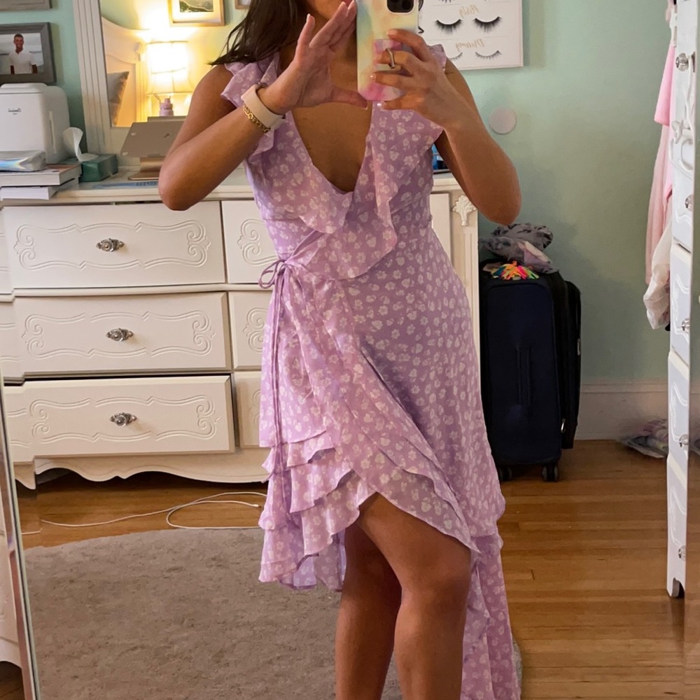 Lulus Wrap Purple Dress